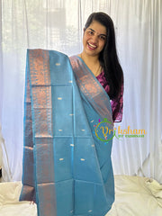 Powder blue Chinnalampattu Saree-VS557