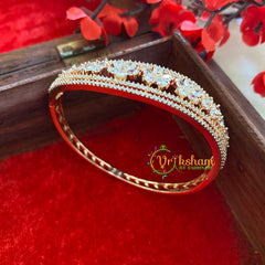 Rose Gold American Diamond Bracelet-Curvy Floral-G3303