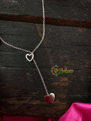 Silver Heart in heart Pendant Chain-G4119
