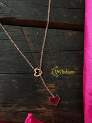 Gold Tone Heart in heart Pendant Chain-G4120