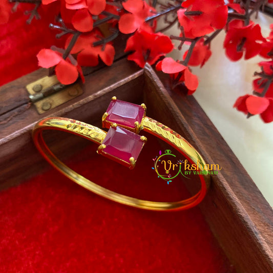 Gold Look alike Ad stone Bracelet-Red-G3274