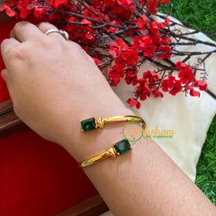 Gold Look alike Green stone Bracelet-G3273