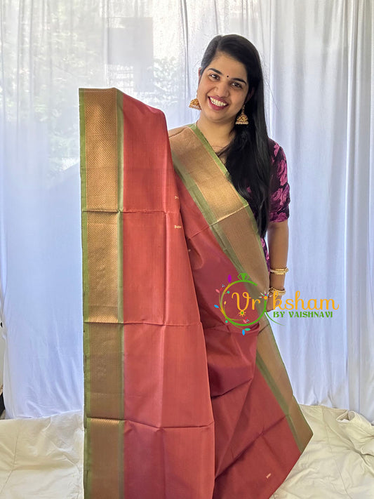 Brick Red Chinnalampattu Saree-VS562