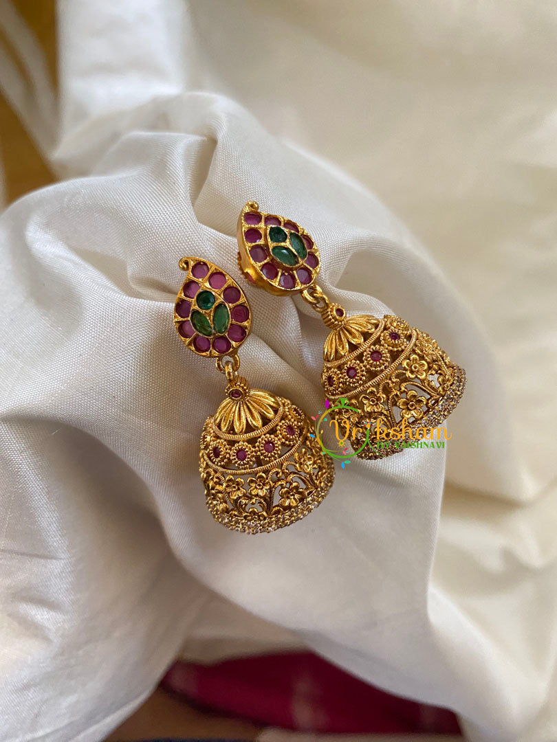 Premium AD Stone Jhumkas - G7483