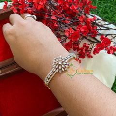 Floral American Diamond Bracelet-Gold Tone-g3272