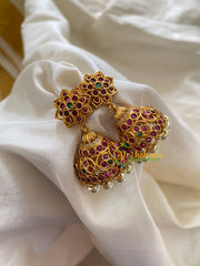 Premium AD Stone Jhumkas - G7480