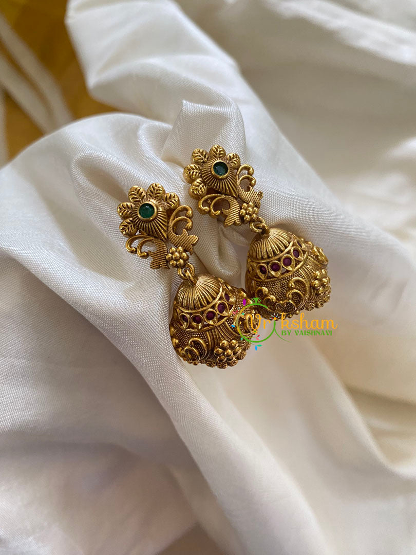 Premium AD Stone Jhumkas - G7466