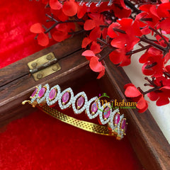 Gold Tone American Diamond Bracelet-Pinkpetals-G3271