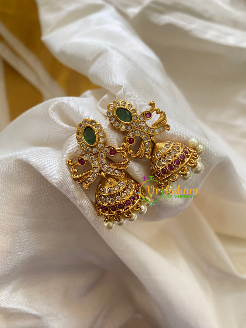 Premium AD Stone Jhumkas - G7478