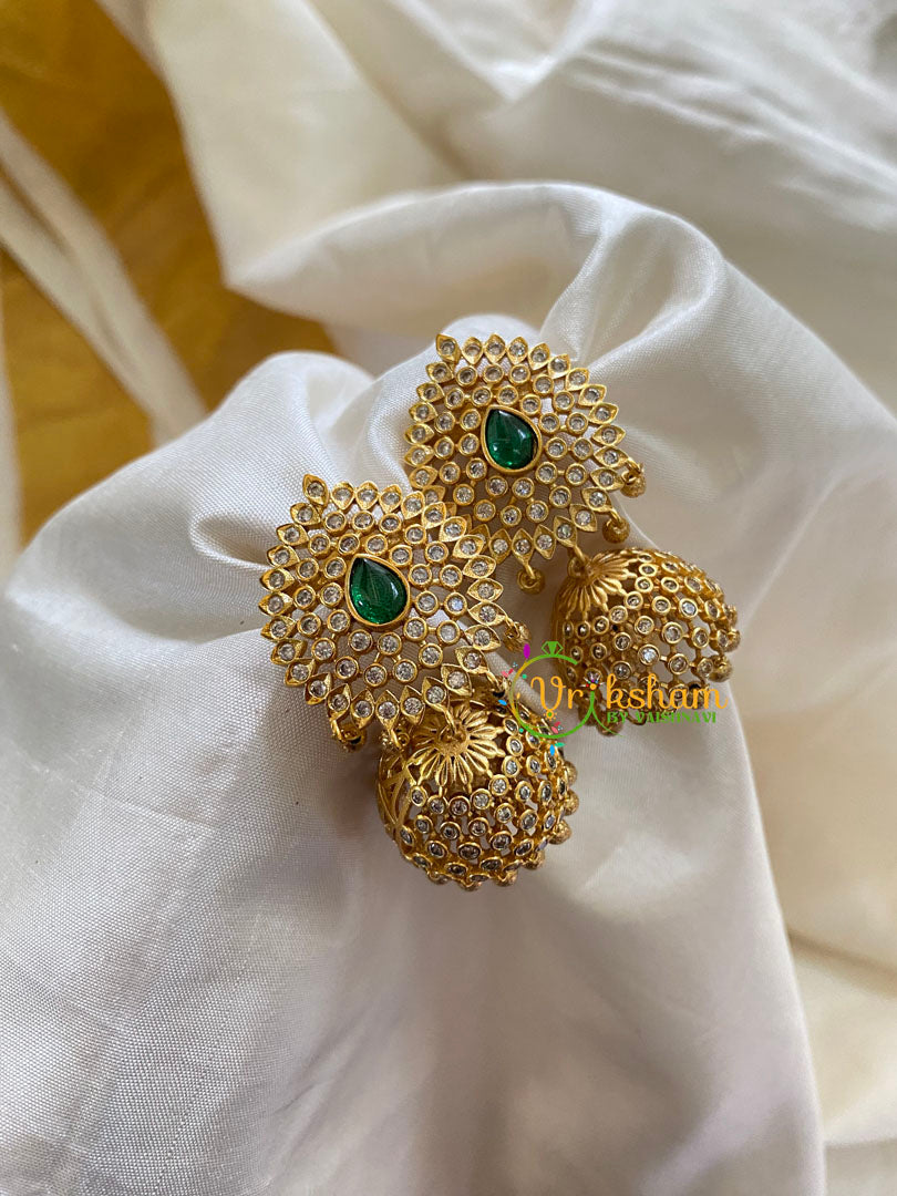 Premium AD Stone Jhumkas -Jumbo Stud- G7476