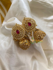 Premium AD Stone Jhumkas - G7475