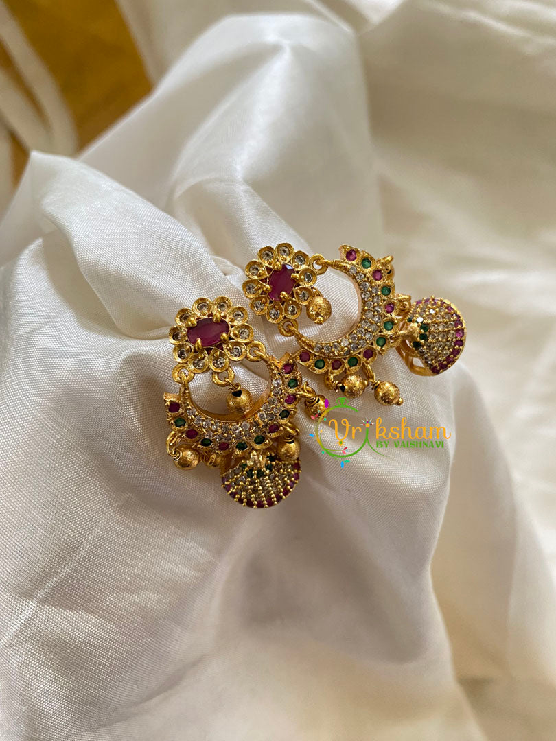 Premium AD Stone Jhumkas - G7474