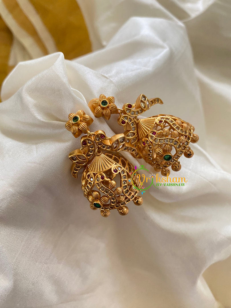 Premium AD Stone Jhumkas - G7473