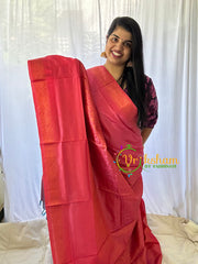 Glossy Red Chinnalampattu Saree-VS584