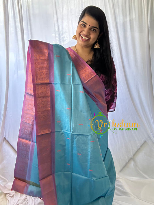 Light Blue Chinnalampattu Saree-VS572