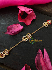 Gold Daily Wear AD Stone Bracelet Chain-Loop-G4153