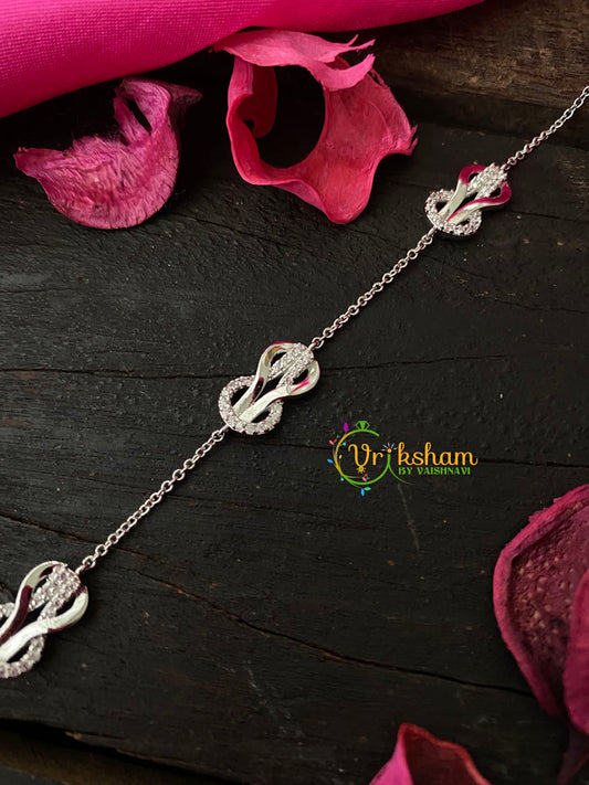 Silver Daily Wear AD Stone Bracelet Chain-Loop-G4152