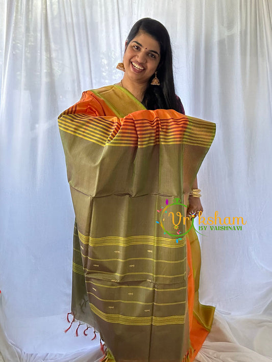 Orange yellow Chinnalampattu Saree-VS578