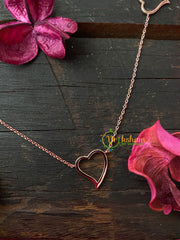 Silver Daily Wear AD Stone Pendant Chain-Heart 3 Pendants Chain- G4147