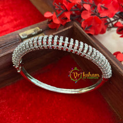 White Tone Ring American Diamond Bracelet-G3255