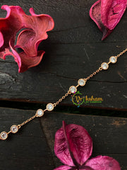 Gold Daily Wear AD Stone Bracelet Chain-2 Dots-G4141