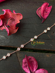 Rose Gold Daily Wear AD Stone Bracelet Chain-2 Dots-G4140