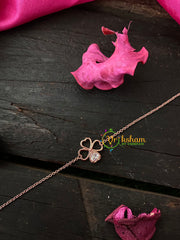 Daily Wear AD Stone Bracelet Chain-Heart Flower-Rose Gold- G4136