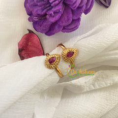 Premium AD Stone Toe Rings -Tilak-Red-G7520