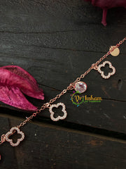 Daily Wear AD Stone Bracelet Chain-Floral and Dots- G4129