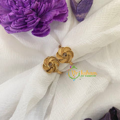 Premium AD Stone Toe Rings -Twisted Flower-White-G7505