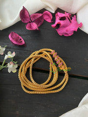 Traditional AD Stone Mogappu Chain-Red- Small Spiral-G4226