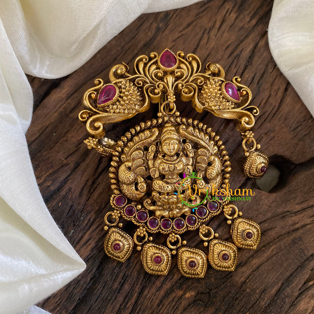 Gold Look Alike Single Jada Billai-Lakshmi-Red -G10235