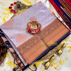 Lavender with Blue Silk Saree -Kanchi Silk -VS1563