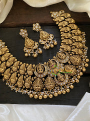 Premium Antique Temple Lakshmi Short Neckpiece-G7700