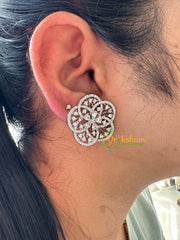 White Tone American Diamond Stud -G6693