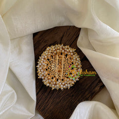 Antique Cluster Pearl Billai -Lakshmi-Red-G10227