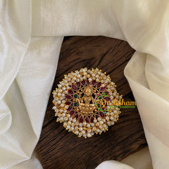 Antique Cluster Pearl Billai -Lakshmi-Red Green-G10226