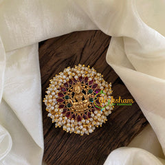 Antique Cluster Pearl Billai -Lakshmi-Red Green-G10226