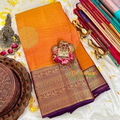 Orangish Yellow with Purple Kanchi Silk -VS1580