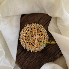 Antique Cluster Pearl Billai -Lakshmi-Red Green -G10223