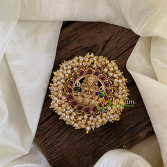 Antique Cluster Pearl Billai -Lakshmi-Red Green-G10222