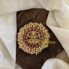 Antique Cluster Pearl Billai -Lakshmi-Red Green-G10222