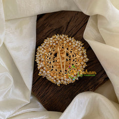 Antique Cluster Pearl Billai -Lakshmi-Red Green-G10222