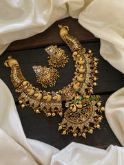 Premium Gold Look Alike Peacock Neckpiece -Ghungroo-G7705