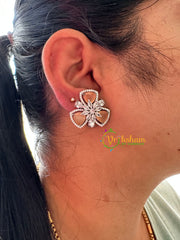 Brown Floral American Diamond Stud -G6628