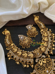 Premium Gold Look Alike Peacock Neckpiece -Ghungroo-G7705