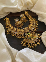 Premium Gold Look Alike Peacock Neckpiece -Ghungroo-G7705