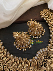 Premium Gold Look Alike Peacock Neckpiece -Ghungroo-G7706