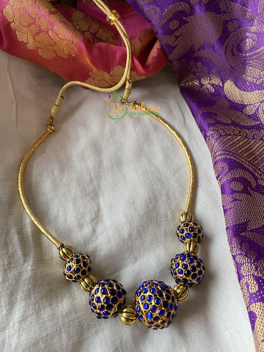 Blue Kemp Rudraksh Choker -G1637