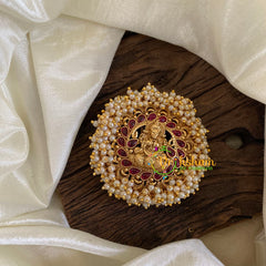 Antique Cluster Pearl Billai -Lakshmi-Red-G10230